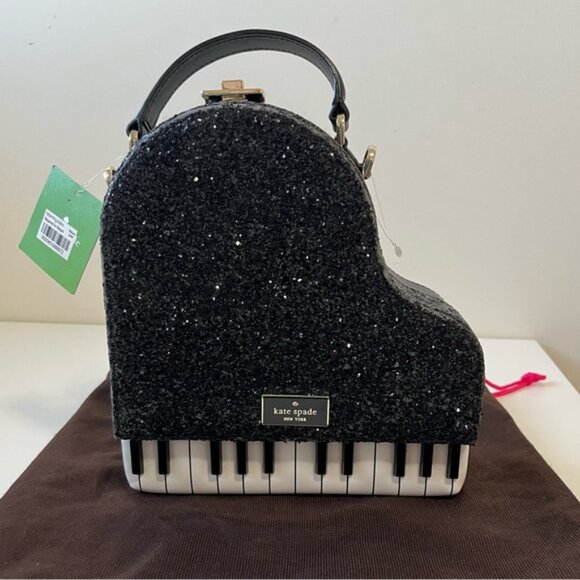 Rare 🔥 Kate Spade Bag Piano Leather Glitter Clutch Shoulder Jazz Things Up - Picture 5 of 15